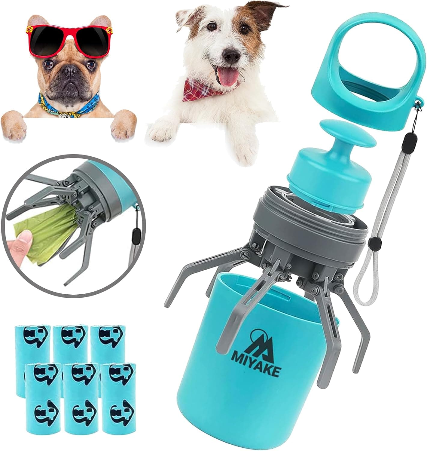 Portable Handheld Dog Pooper Scooper with Integrated Bag Dispenser thumbnail