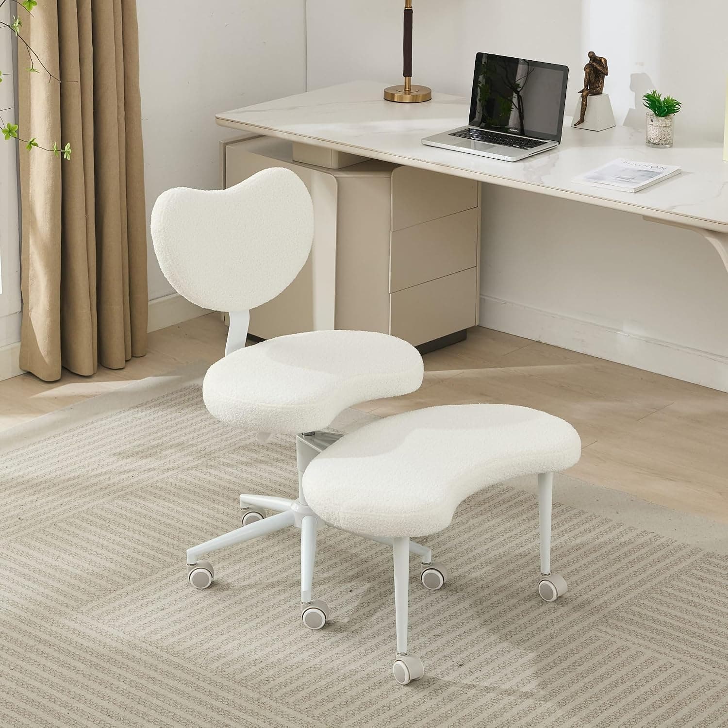 41.3" Plus-Sized Cross Legged Desk Chair with 360° Swivel Footstool - trending gadget from YouTube