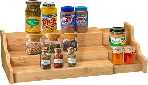 Expandable 3-Tier Step Spice Rack Cabinet Organizer thumbnail