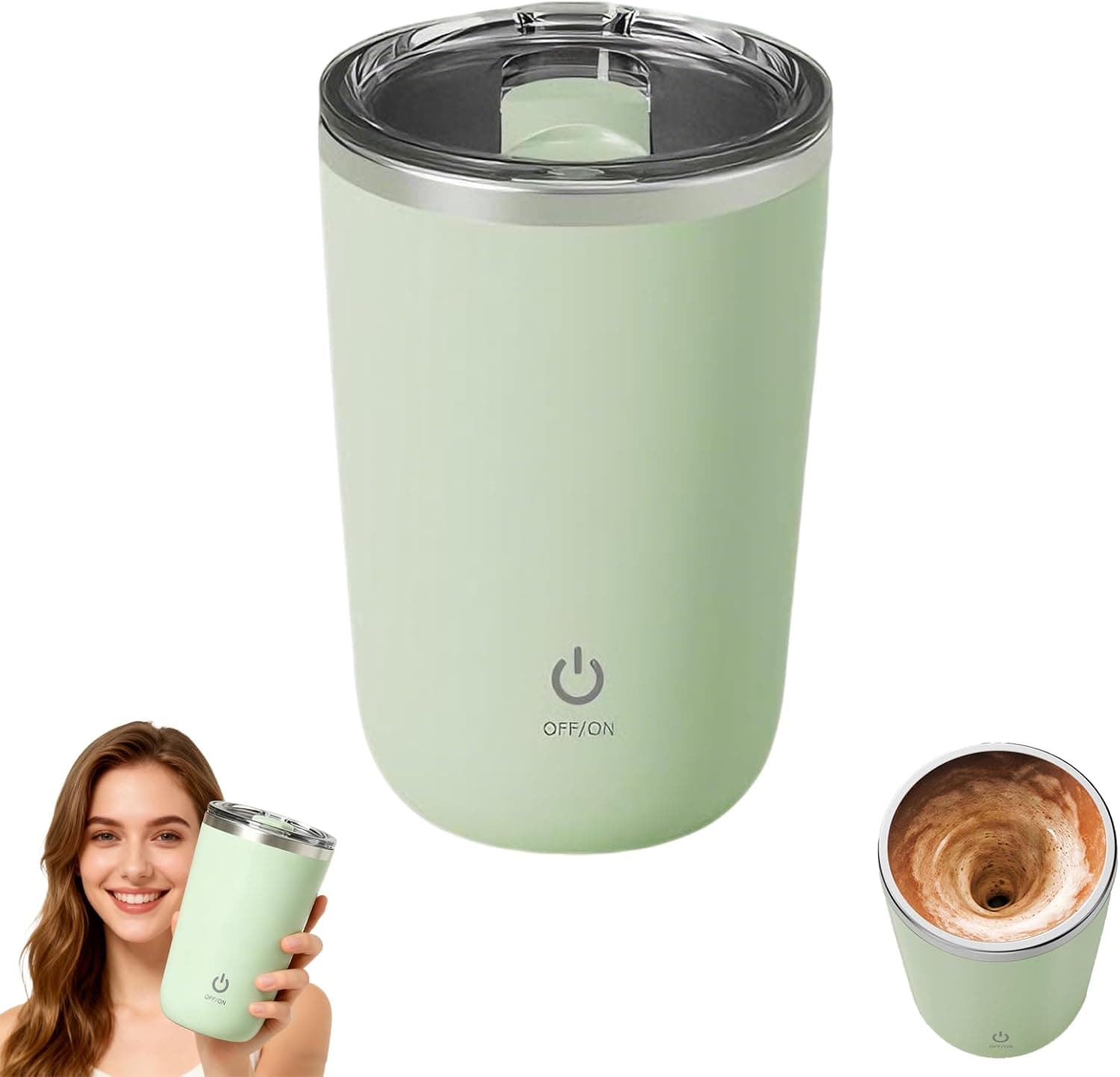 Magnetic Automatic Stirring Glass Coffee Mug with Lid - trending gadget from YouTube