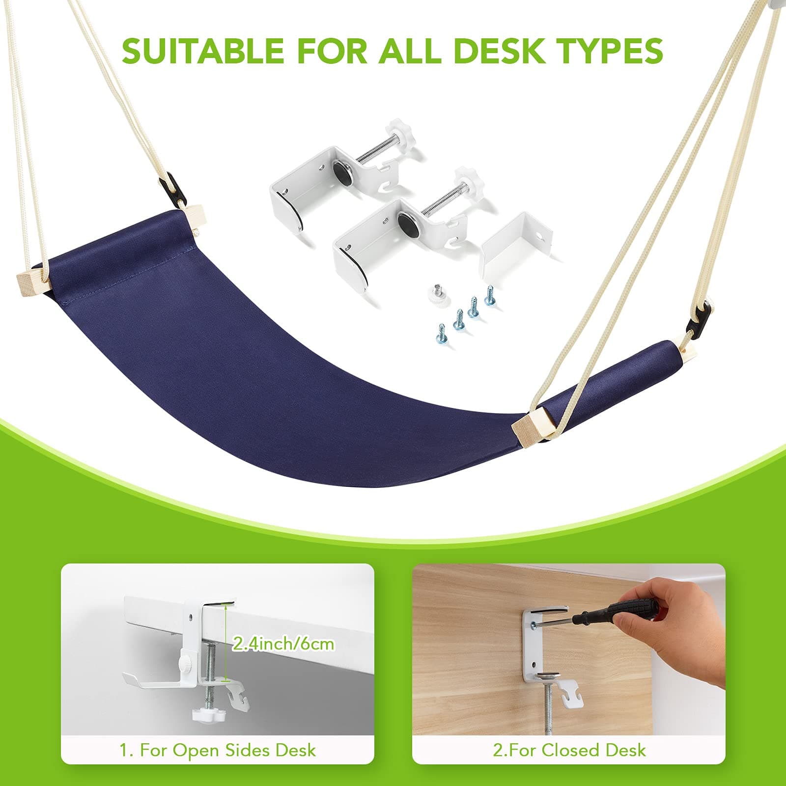 Adjustable Under-Desk Foot Rest Hammock - official Amazon product photo