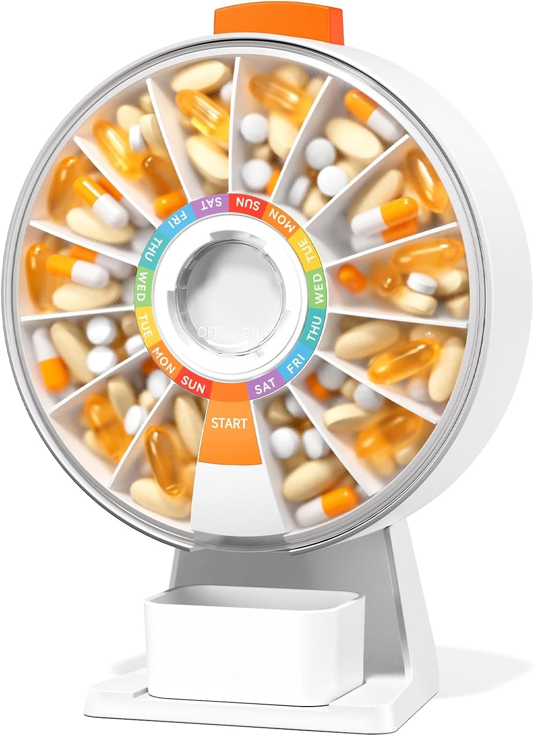 Zoksi Wall-Mountable 14-Day Pill Dispenser with Easy Press Button - trending gadget from YouTube