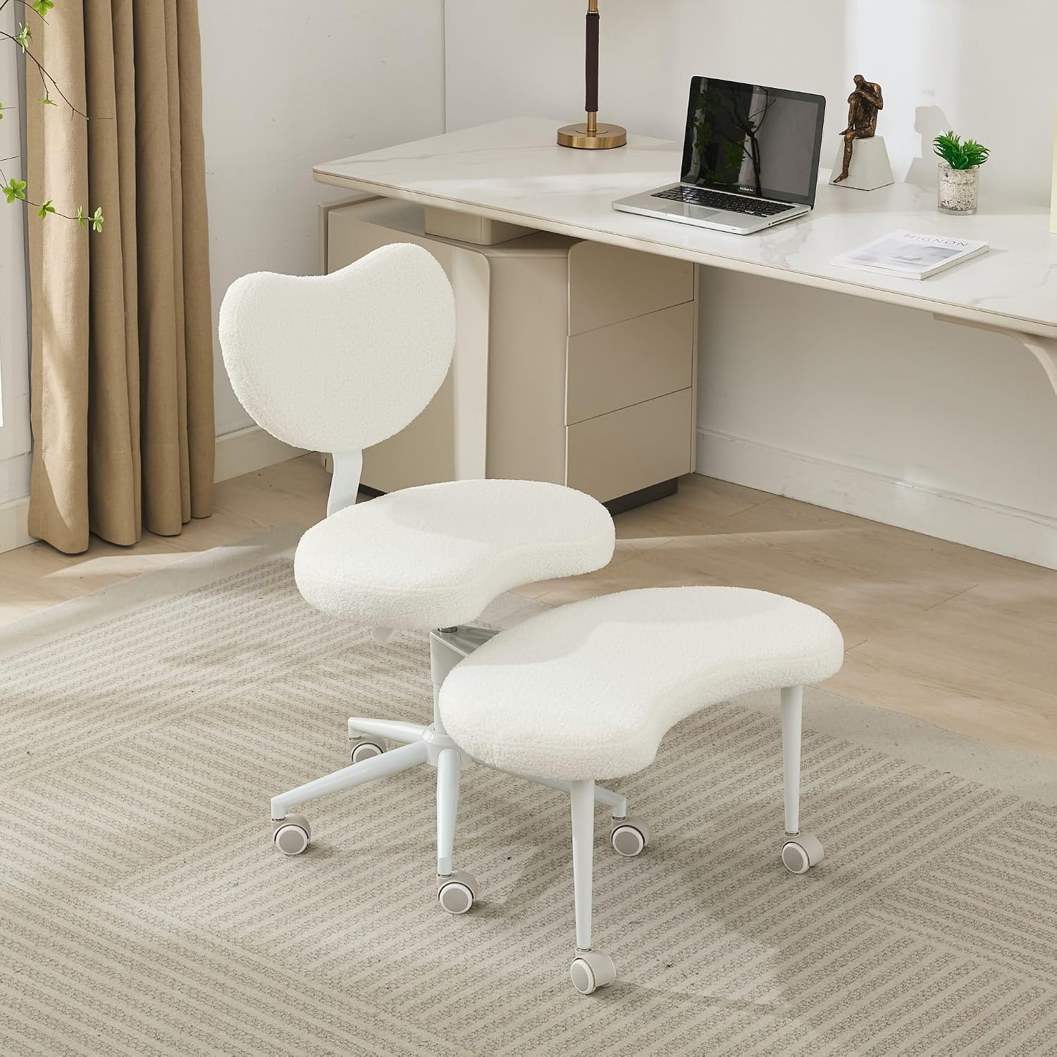 41.3" Plus-Sized Cross Legged Desk Chair with 360° Swivel Footstool - trending gadget from YouTube