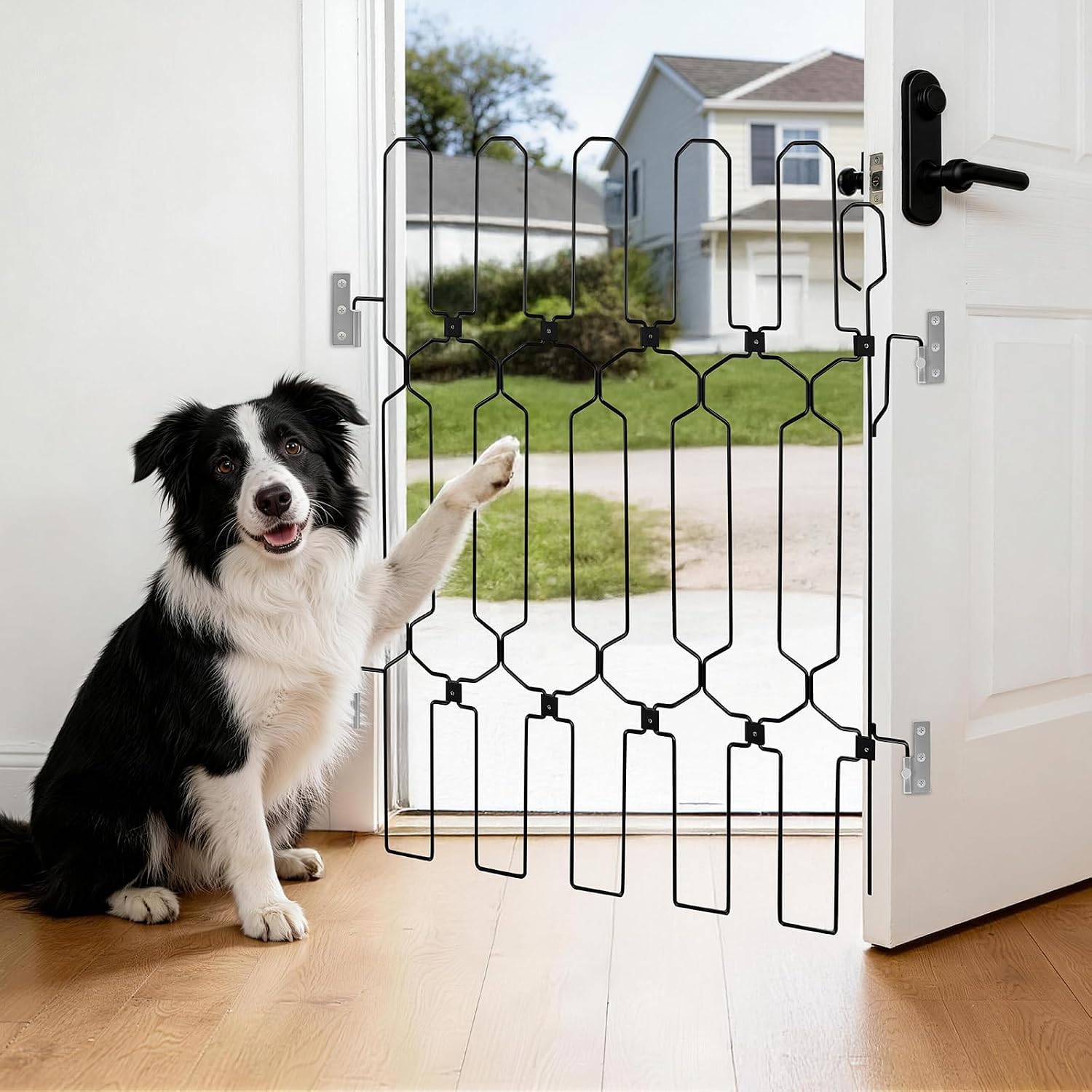 Retractable Front Door Dog Safety Gate Barrier (26" x 30.7") thumbnail